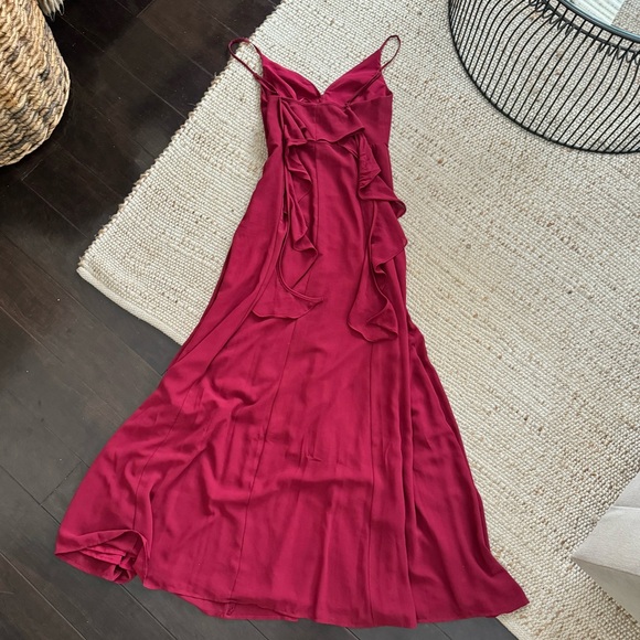 Lulu’s You Found Me Wine Red Maxi Dress, Size S - Picture 8 of 10